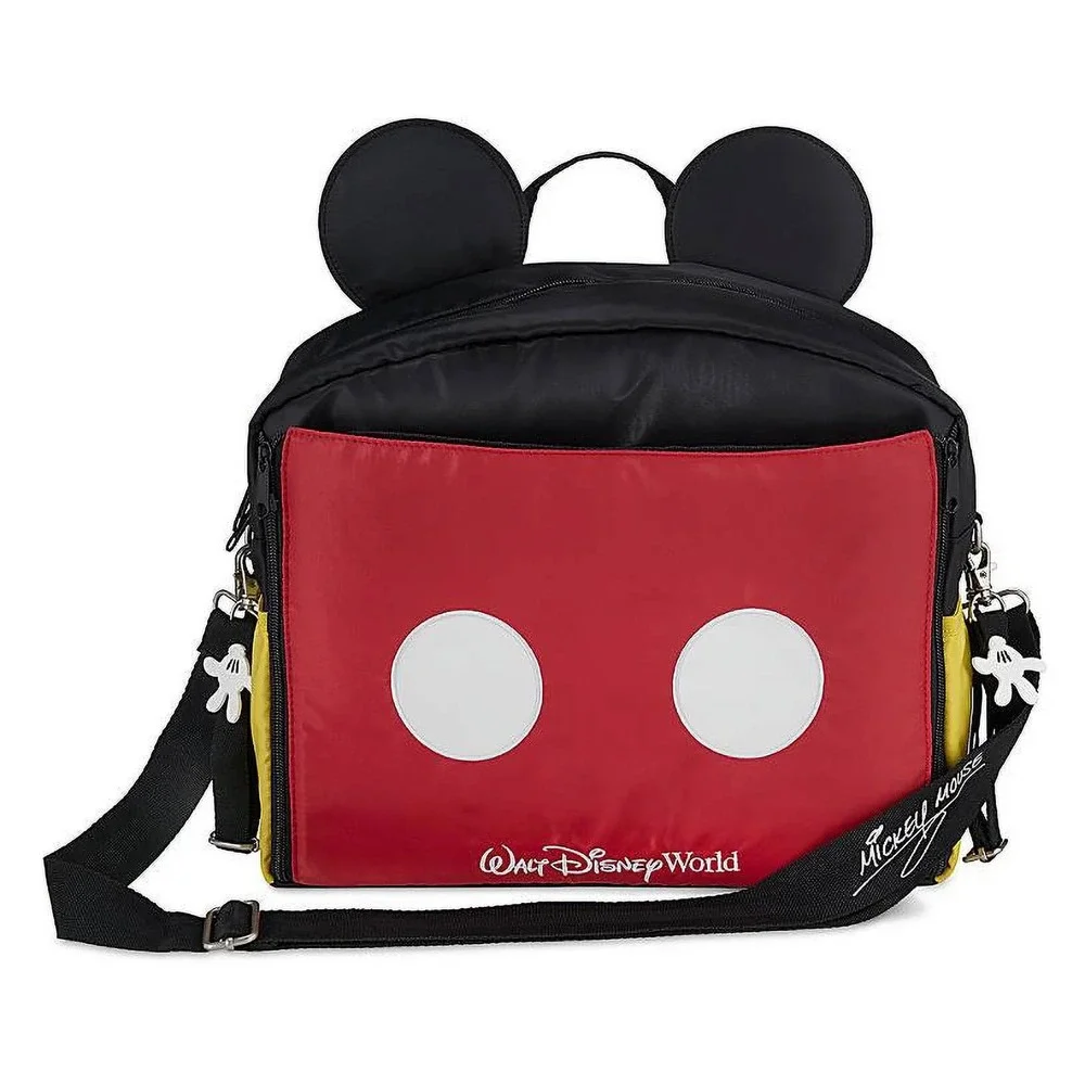 Disney Parks Mickey Mouse Diaper Bag Messenger Changing Station Red Black Yellow
